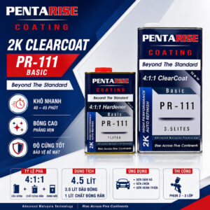 Dầu Bóng Nhanh Khô PentaRise Basic 2K PR-111 (4:1:1) 4.5 Lít
