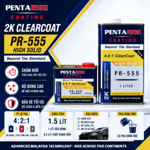 Dầu Bóng Chậm Khô PentaRise HS High Solid 2K PR-555 (4:2:1) 1.5 Lít