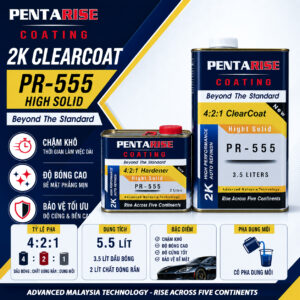 Dầu Bóng Chậm Khô PentaRise HS High Solid 2K PR-555 (4:2:1) 5.5 Lít